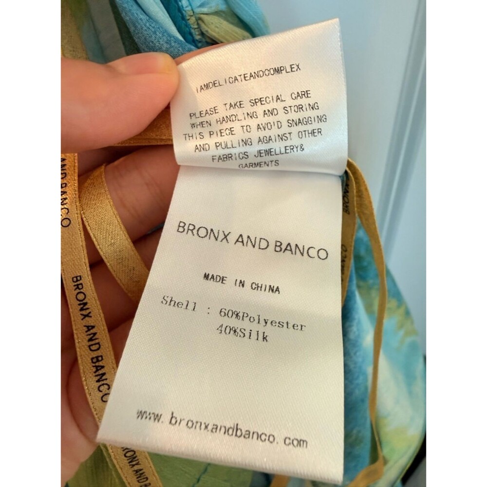 Bronx Banco Palma Coastal Gown Teal & Lime Halter High-Low Ruffle Maxi Dress - Picture 12 of 16
